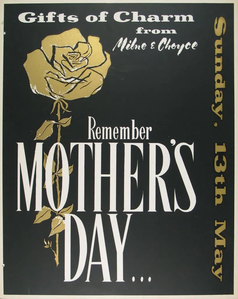 Milne and Choyce advertising poster for Mother’s Day