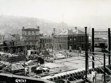 Image: Foundation Work, looking towards Filleul Street - Dunedin Town Hall