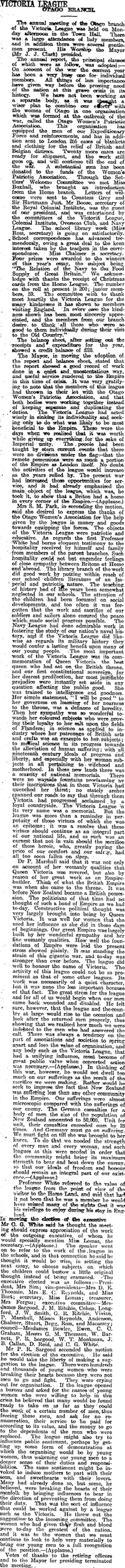Image: VICTORIA LEAGUE (Otago Daily Times 26-5-1915)