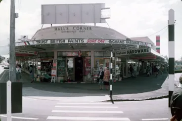 Image: Ingham's Hardware Store, Hall's Corner, Takapuna.