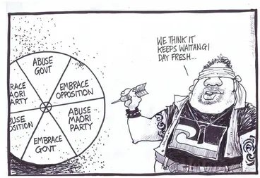 Image: Scott, Thomas, 1947- :'We think it keeps Waitangi Day fresh'. 7 February 2012