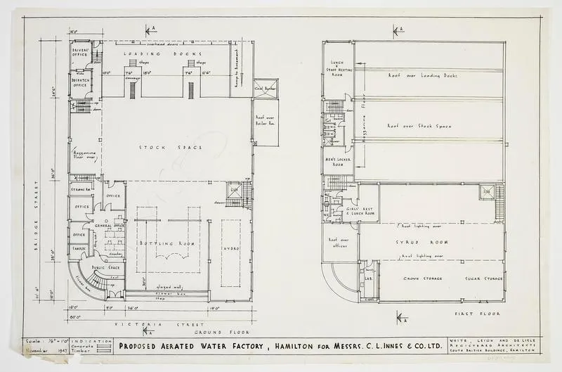 Proposed Aerated Water Factory, Hamilton For MESSRS CL INNES & CO. LTD.