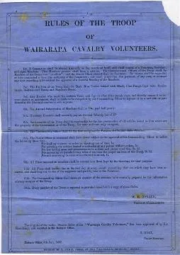 Rules of the troop of Wairarapa Cavalry Volunteers