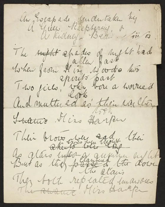 Escapade undertaken by a green raspberry and a kidney bean