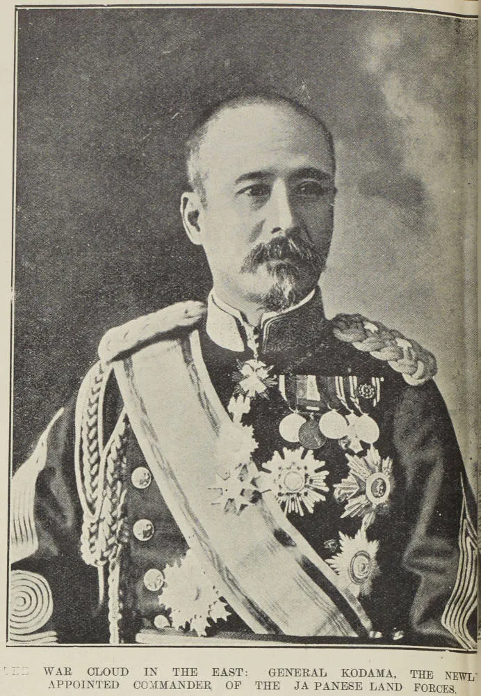War cloud in the East: General Kodama, the newly appointed commander of the Japanese land forces