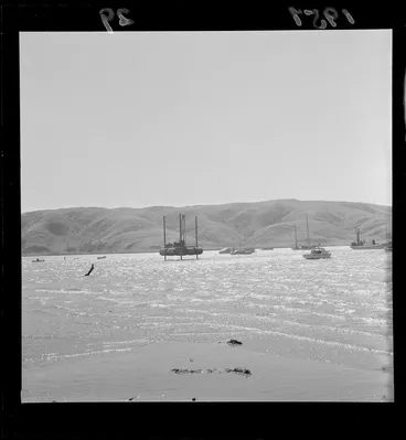 Image: [Oil drilling platform ?], Plimmerton beach, Porirua