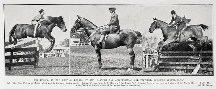 Competitors in the leaping events at the Hawke's Bay Agricultural and Pastoral Society's annual show