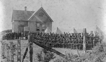 Image: Government force during a drill at Rawene, Hokianga