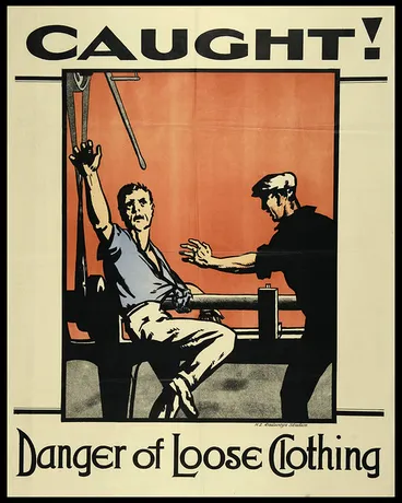 Image: 'Caught! Danger of Loose Clothing'