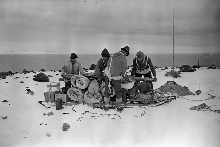 Packing a sledge for a trip to 'Shackleton's', Antarctica