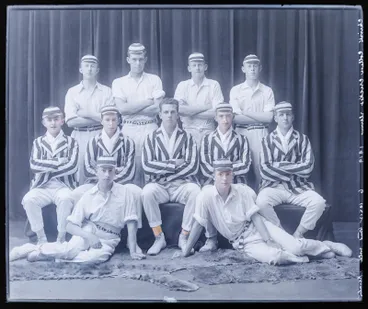 Image: Glass Plate Negative: Christ's College, Cricket Eleven, 1919