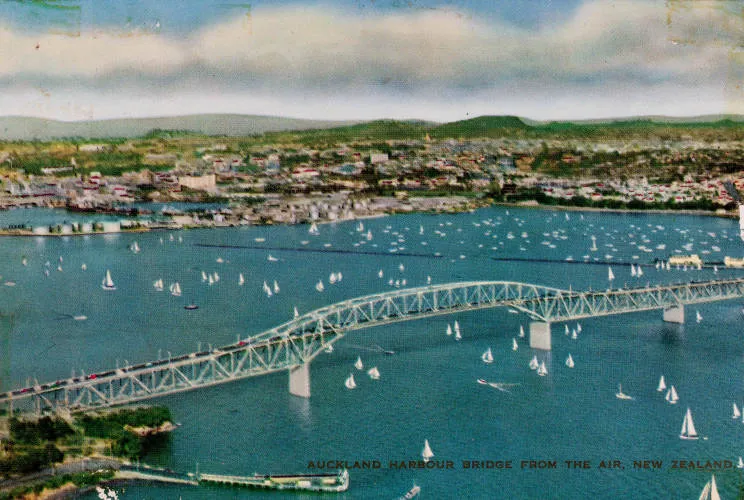 Aerial view of the Auckland Harbour Bridge