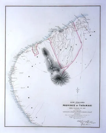 Image: Province of Taranaki from Waitara to Oeo [map]