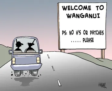 Image: WELCOME TO WANGANUI. PS; No H's or patches... please. 2 September 2009