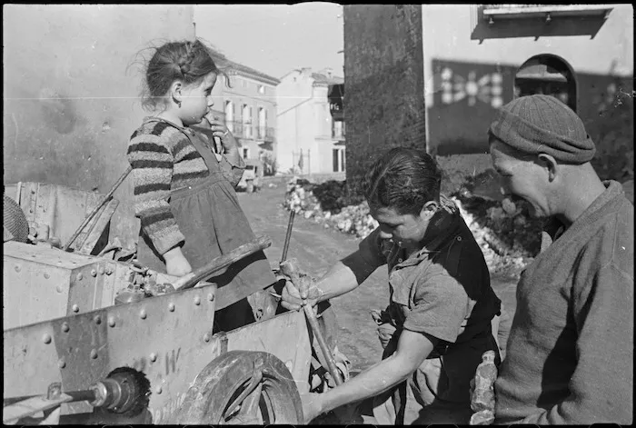 Bren carrier under maintenance behind the front line, Italy, World War II - Photograph taken by George Kaye