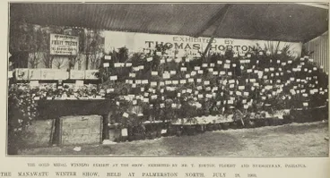 Image: The gold medal winning exhibit at the show: exhibited by Mr T. Horton, florist and nurseryman, Pahiatua