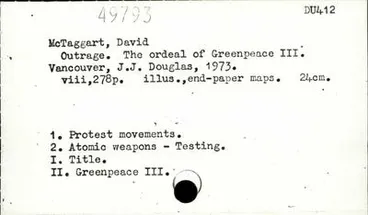 Image: Outrage! : the ordeal of Greenpeace III