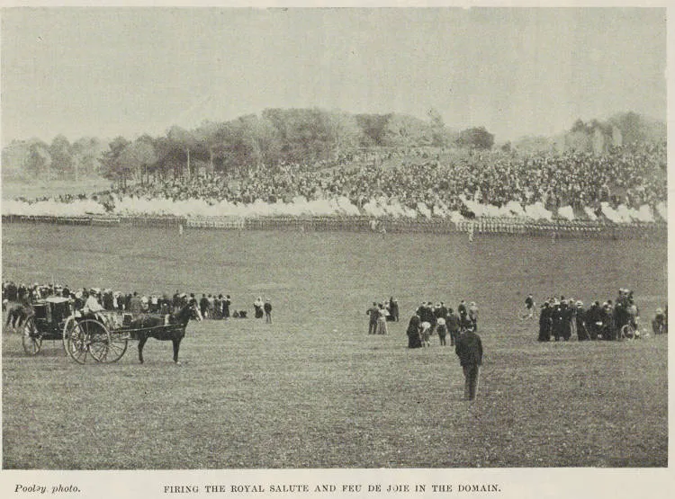 Firing the Royal Salute and feu de joie in the Domain