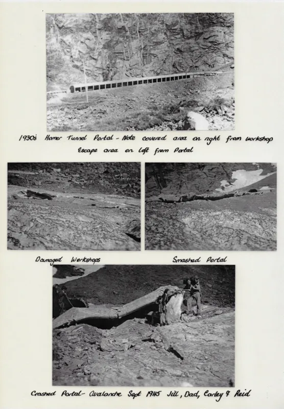 Milford or Piopiotahi Heritage - Avalanche Damage 1945, Homer Tunnel, Milford Road