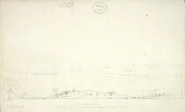 Image: Heaphy, Charles 1820-1881 :View of Port Nicholson from the summit of the range bordering the valley of the Hutt to the westward [1840]