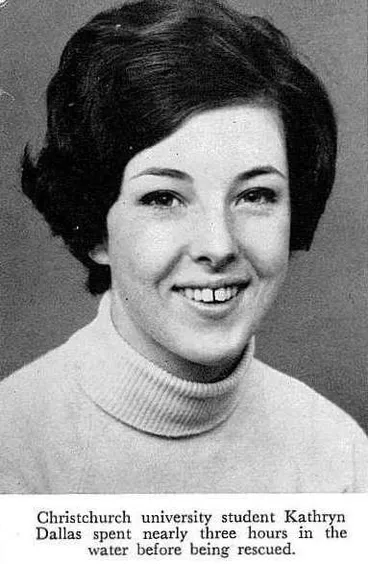 Image: Christchurch university student Kathryn Dallas spent nearly three hours in the water before being rescued