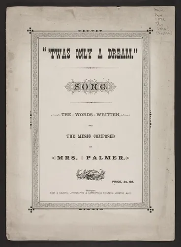 Image: 'Twas only a dream : song / the words written and the music composed by Mrs. Palmer.