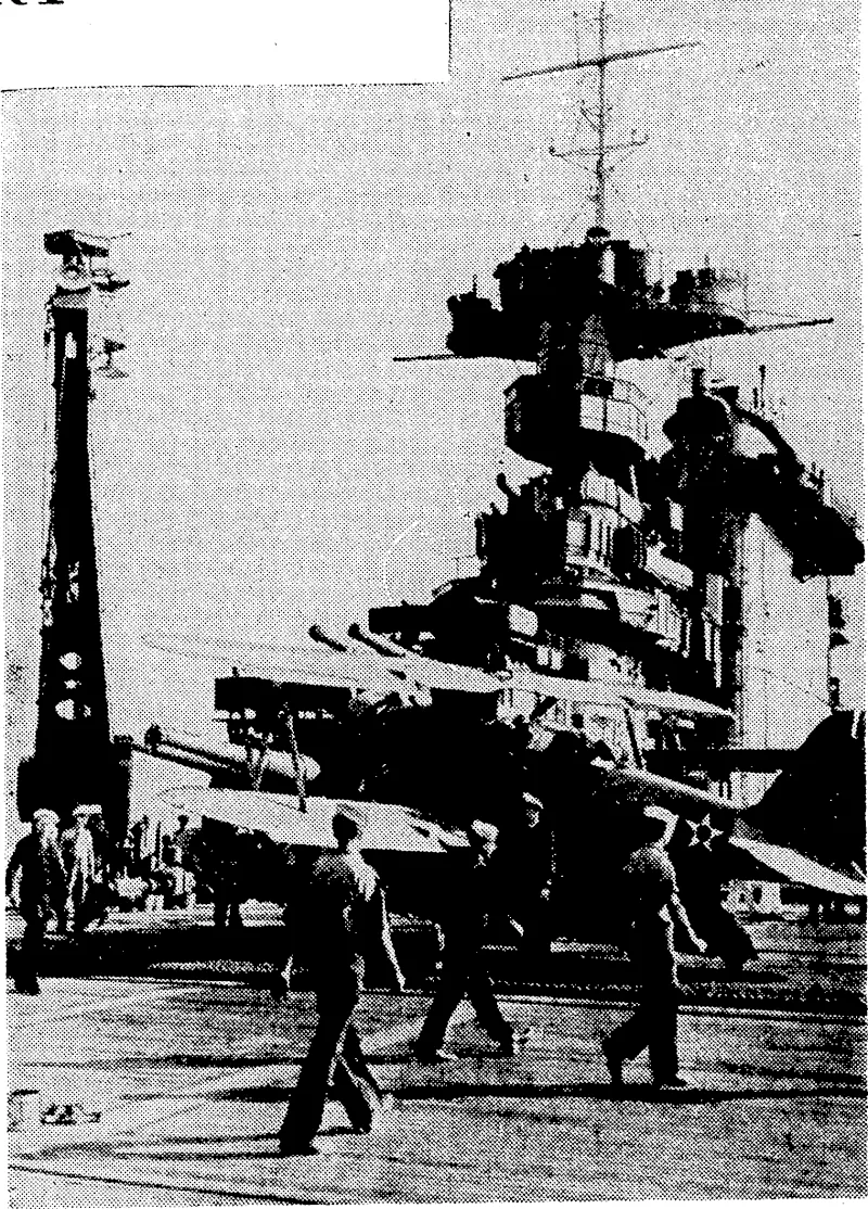 One of the "eyes" of the American Navy—a plane on the flight deck of the United States aircraft-carrier Lexington, ivhich the Japanese, claim,. to have sunk. (Evening Post, 13 December 1941)