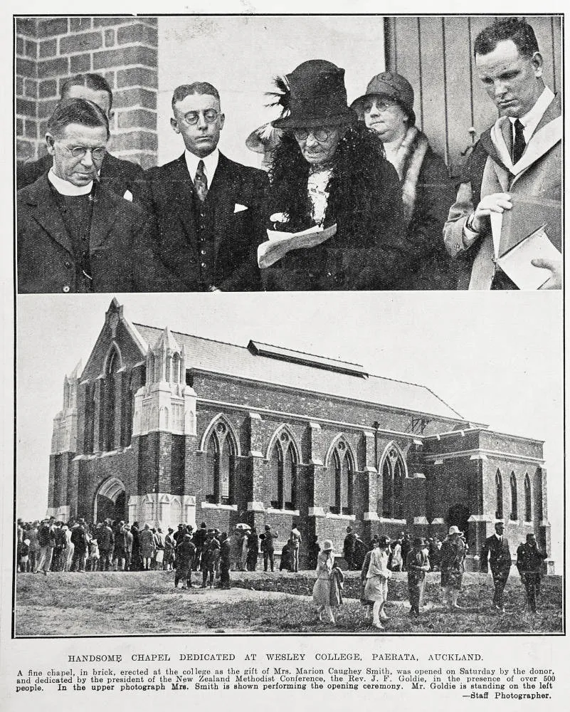 Handsome chapel dedicated at Wesley College, Paerata, Auckland