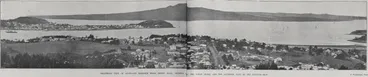 Image: Telephoto view of Auckland harbour from Mount Eden, showing the north shore and southern part of Hauraki Gulf
