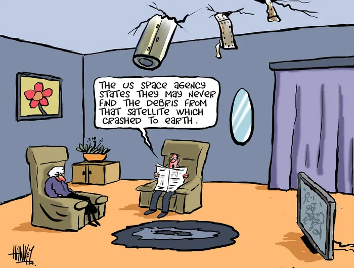 Hawkey, Allan Charles, 1941- :'The us space agency states they may never find the debris from that satellite which crashed to earth.' 28 September 2011