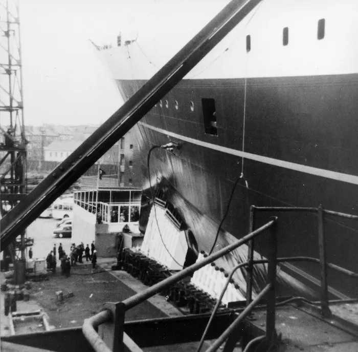 Launching of the Wahine at Govan, Scotland, 1966.