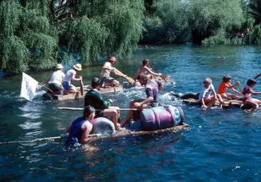 Image: Masterton parade, raft race and post hole drilling : Slides