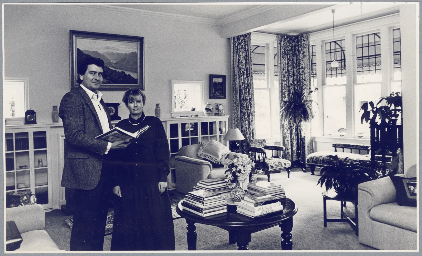 Brent and Joy Savage in the drawing room of Mansfield Gardens