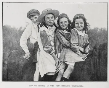 Image: Off To School In The New Zealand Backblocks