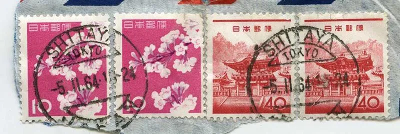 Stamps: Japanese 10 Sen and 40 Sen