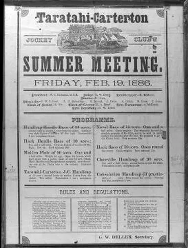 Taratahi-Carterton Jockey Club: Poster Image: Taratahi-Carterton Jockey Club: Poster