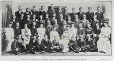 Image: THE STAFF OF THE POST AND TELEGRAPH OFFICE AT PALMERSTON NORTH, WELLINGTON, NEW ZEALAND