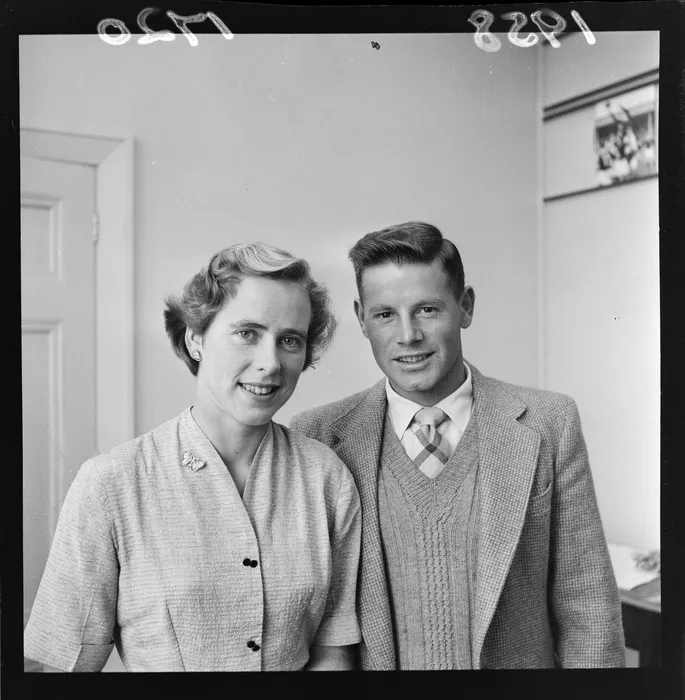 Engagement photo of Raewyn Dickson and Roland [Ferkins?]