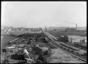 Image: Railway yards on reclaimed land in Mechanics Bay, 1926
