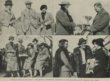 Image: Spring racing in the South: well-known Canterbury racegoers at the Geraldine Club's meeting last week
