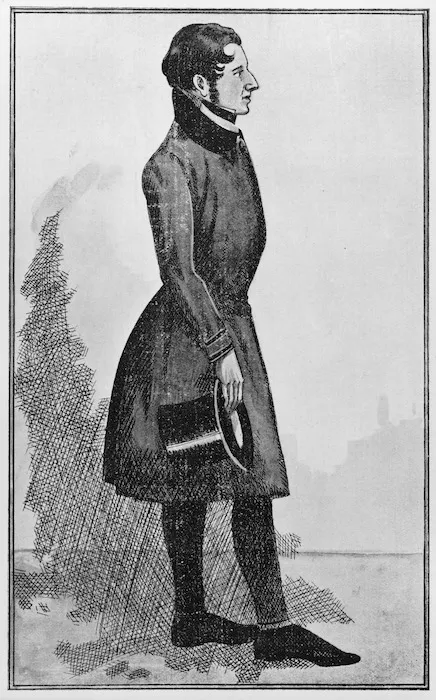 Cook, Noel, 1896-1981 :William Wakefield wearing the habilments of the first society of Europe. Sketched in the court of the King's Bench upon being brought up from Lancaster Castle. Copied by Noel Cook from the original print published in 1826. London, 1929.