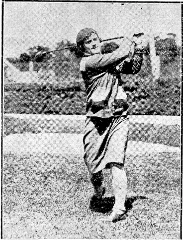 Image: MISS OLIVE KAY. Who Avon the Canterbury ladies' golf championship on Saturday for the fifth year in succession. (Ellesmere Guardian, 14 April 1931)