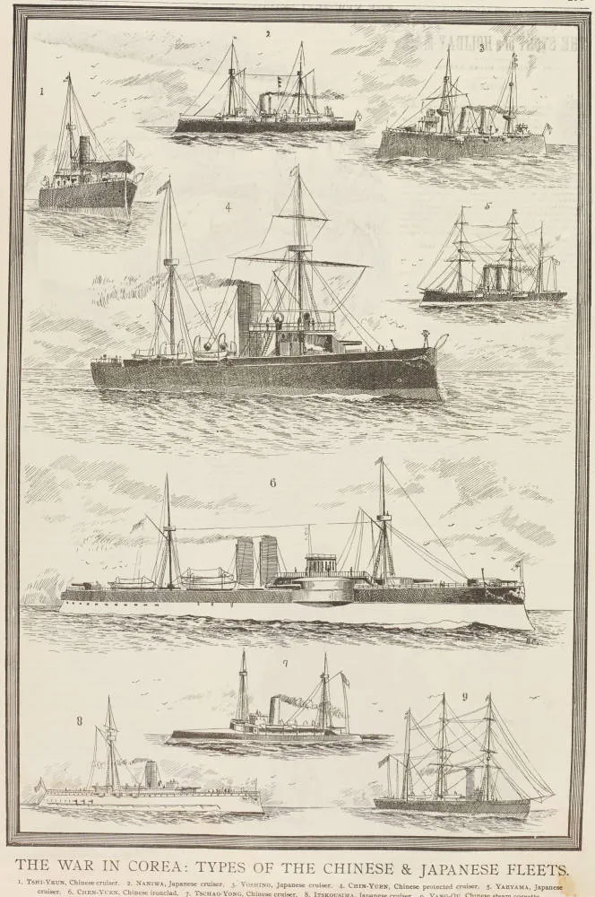 The war in Korea: Types of the Chinese & Japanese fleets