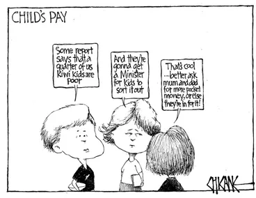 Image: Winter, Mark 1958- :"Some report says that a quarter of us Kiwi kids are poor." ... 13 September 2011