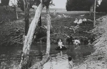 Fun in the pond, East Tamaki, 1960s Image: Fun in the pond, East Tamaki, 1960s