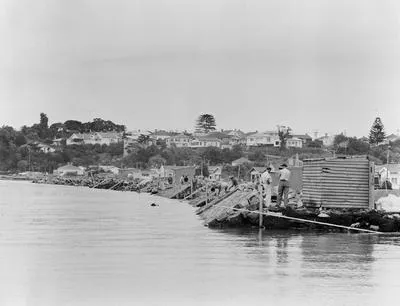 [NZ AK - Harbour Bridge. Sulphur Beach Is Almost Gone]
