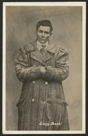 Image: Amy Bock dressed in men's clothing