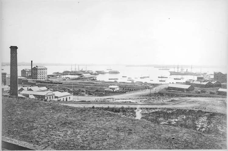 Auckland waterfront and Waitematā Harbour from Albert Park