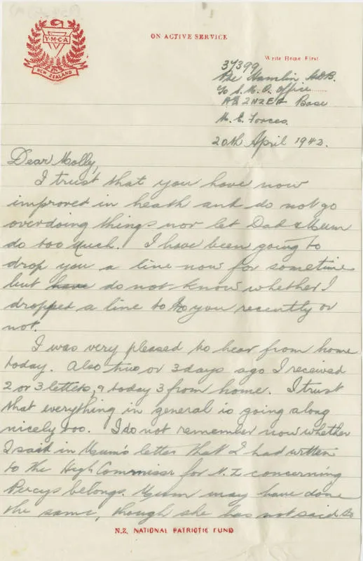 Letter, Henry Hamlin to his sister to Molly