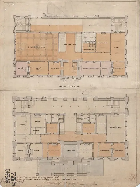 Municipal Chambers Floor Plans 1878